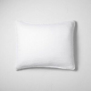 Open Box - Casaluna - King Textured Chambray Cotton Pillow Sham White - White